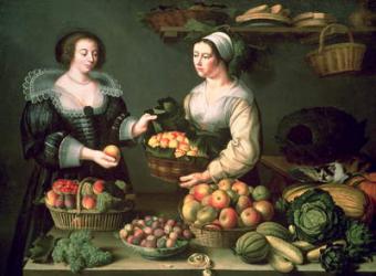 The Fruit and Vegetable Seller (oil on panel) | Obraz na stenu
