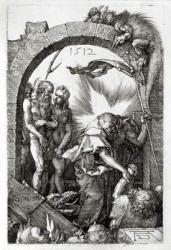 Harrowing of Hell or Christ's descent into Limbo, 1512 (engraving) (b/w photo) | Obraz na stenu