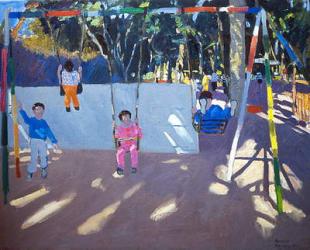Children Swinging, 1996 (oil on panel) | Obraz na stenu