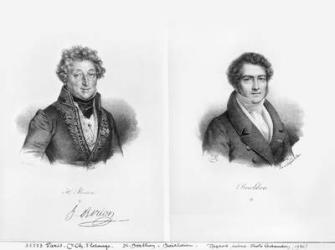 Henri Montan Berton (1767-1844) and Francois Adrien Boieldieu (1775-1834) (litho) (b/w photo) | Obraz na stenu