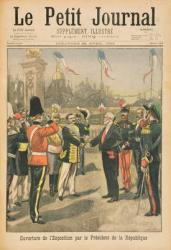 Opening of the Universal Exhibition of 1900 by the President of the Republic, Paris, illustration from 'Le Petit Journal', 22nd April 1900 (colour litho) | Obraz na stenu