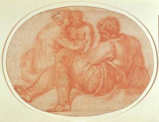 Study of the Holy Family (red chalk on paper) | Obraz na stenu