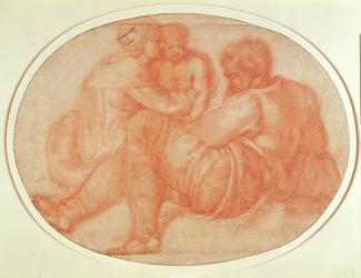 Study of the Holy Family (red chalk on paper) | Obraz na stenu