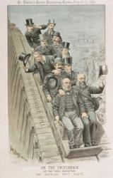 On the Switchback, At the Irish Exhibition, Go Ahead, but Safe, from 'St. Stephen's Review Presentation Cartoon', 16 June 1888 (colour litho) | Obraz na stenu
