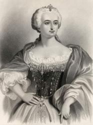 Maria Theresa (1717-80) Archduchess of Austria and Queen of Hungary amd Bohemia, illustration from 'World Noted Women' by Mary Cowden Clarke, 1858 (engraving) | Obraz na stenu
