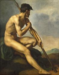 Nude Warrior with a Spear, c.1816 (oil on canvas) | Obraz na stenu