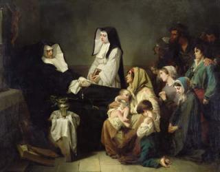 Death of a Sister of Charity, 1850 (oil on canvas) | Obraz na stenu