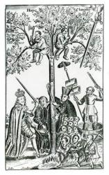 Scene from 'The Shepherd's Oracles' by Francis Quarles (1592-1644) 1646 (engraving) (b/w photo) | Obraz na stenu