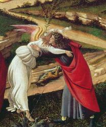 Mystic Nativity, 1500 (oil on canvas) (detail of 22825) | Obraz na stenu