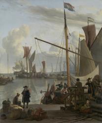 The IJ at Amsterdam, seen from the Mosselsteiger (Mussel Pier) 1673 (oil on canvas) | Obraz na stenu