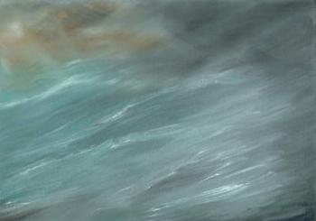 Storm in deep ocean, 2017, ( oil on canvas board) | Obraz na stenu