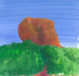 Sigiriya Rock (acrylic on paper) | Obraz na stenu