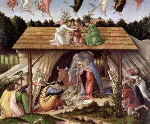 Mystic Nativity, 1500 (oil on canvas) (detail) | Obraz na stenu