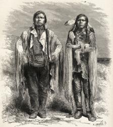 Two Ute Indians, illustration from 'The World in the Hands', engraved by Charles Laplante (d.1903), published 1878 (engraving) | Obraz na stenu