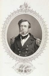 Commodore Andrew Hull Foote, from 'The History of the United States', Vol. II, by Charles Mackay, engraved by G. Stodart from a photograph (engraving) | Obraz na stenu