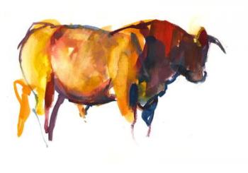 Sunset Bull, 2010 (watercolour and gouache on paper) | Obraz na stenu
