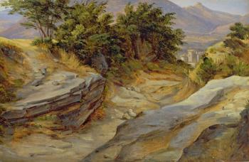 Italian Mountain Landscape, c.1824 (w/c on paper) | Obraz na stenu