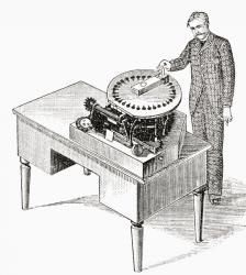 A typewriter of 1836. From The Strand Magazine published 1897. | Obraz na stenu
