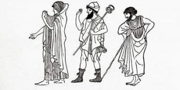 Dress of Athenian men and women in ancient Greece. | Obraz na stenu
