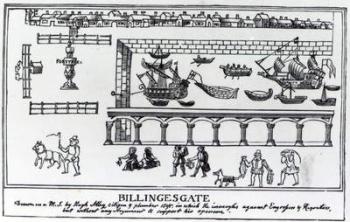 Billingsgate Market, London, after an original drawing from c.1598 (engraving) | Obraz na stenu