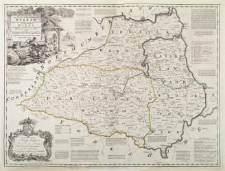 Map of Durham, 1777 (hand coloured engraving) | Obraz na stenu