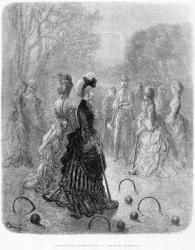 A Game of Croquet, from the 'London at Play' chapter of 'London, a Pilgrimage', written by William Blanchard Jerrold (1826-84) pub. 1872 (engraving) | Obraz na stenu