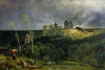 The Ruins of Chateau de Pierrefonds, 1861 (oil on canvas) | Obraz na stenu