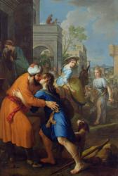 Tobias bidding farewell to his father-in-law, Raguel (oil on canvas) | Obraz na stenu