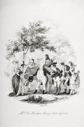 Mrs. Leo Hunter's Fancy-dress dejeune, illustration from `The Pickwick Papers' by Charles Dickens (1812-70) published 1837 (litho) | Obraz na stenu