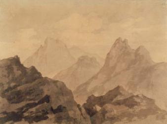Mountain Tops (A Mountain Study), c.1780 (graphite with brown and grey wash on paper) | Obraz na stenu
