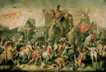 The Battle of Zama, 202 BC, 1570-80 (oil on canvas) | Obraz na stenu