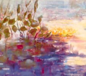gold and pink reflections | Obraz na stenu