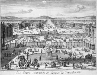 The stables and gates of Versailles seen from the Palace, 1683 (engraving) | Obraz na stenu