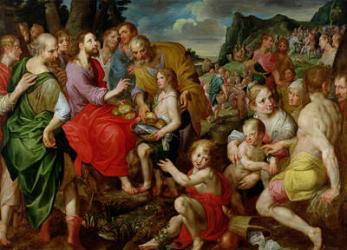 The Feeding of the Five Thousand (oil on canvas) | Obraz na stenu