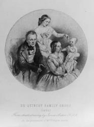 Thomas de Quincey and his family, 1855 (engraving) | Obraz na stenu