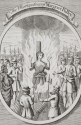 The Martyrdom of Margeret Polley at Tunbridge, from 'The Burning of the Martyrs', published 1741 (litho) | Obraz na stenu