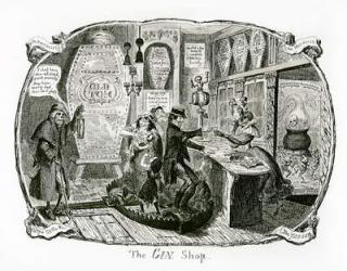 The Gin Shop, 1829 (engraving) (b/w photo) | Obraz na stenu