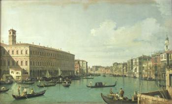 The Grand Canal from the Rialto Bridge (oil on canvas) | Obraz na stenu