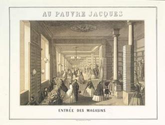 Au Pauvre Jacques: Entrance to the Shops (engraving) | Obraz na stenu