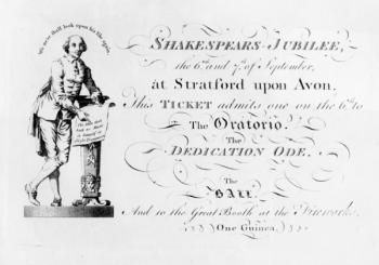 A ticket for the Shakespeare Jubilee celebrations, 1769 (engraving) | Obraz na stenu