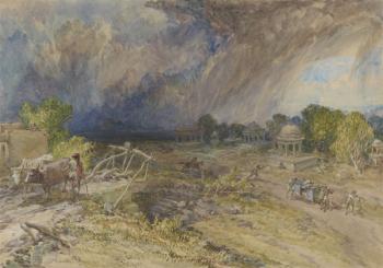 Dust Storm Coming on, near Jaipur Rajputana, 1863 (w/c on paper) | Obraz na stenu