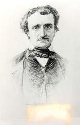 Edgar Allan Poe (1809-49) 1907 (pencil on paper) (b&w photo) | Obraz na stenu