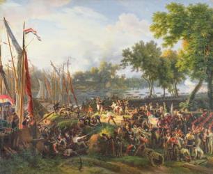 The French Army crossing the Rhine at Dusseldorf, 6th September 1795 (oil on canvas) | Obraz na stenu