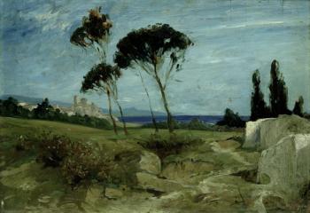 Landscape at Nettuno, 1887 (oil on canvas) | Obraz na stenu