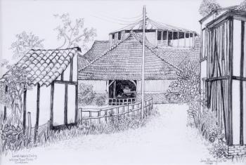 Lord Astor's Dairy, White Place Farm, Cookham 2012, pencil | Obraz na stenu