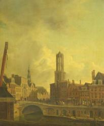 Utrecht Street Scene (oil on canvas) | Obraz na stenu