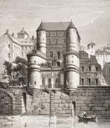 Hotel des Ursins, Paris, from 'Le Moyen Age et La Renaissance' by Paul Lacroix (1806-84) published 1847 (litho) | Obraz na stenu