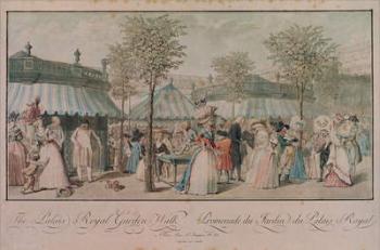 The Palais Royal Garden Walk, 1787 (coloured engraving) | Obraz na stenu