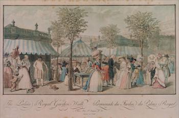 The Palais Royal Garden Walk, 1787 (coloured engraving) | Obraz na stenu