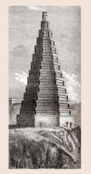 A 19th century depiction of The Tower of Order, destroyed in 1644, Boulogne-sur-Mer, France, from 'Les Merveilles de la Science', published c.1870 (engraving) | Obraz na stenu
